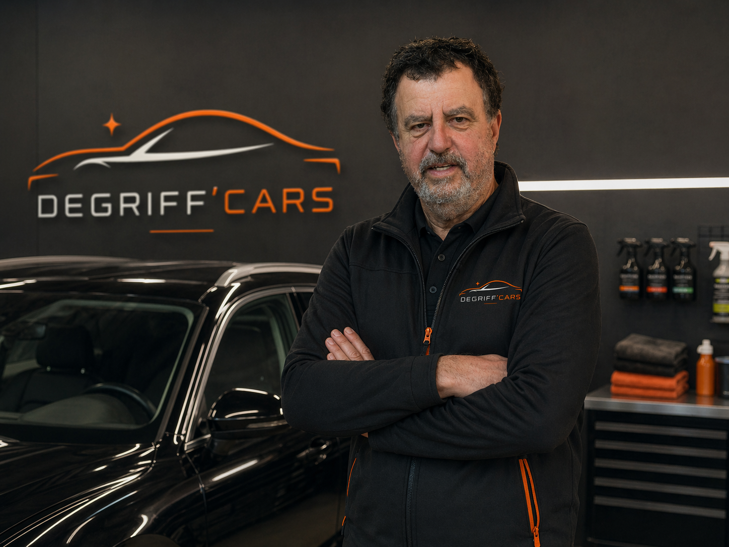 Michel Adda, gérant de Degriff'cars, devant son atelier à Anglet